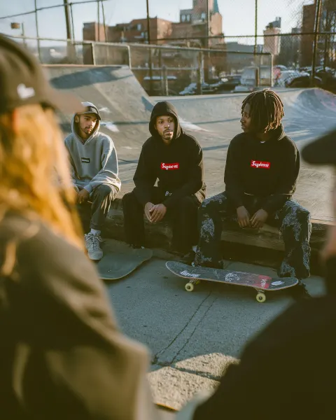 Supreme lifestyle campaign image inspired by skate culture