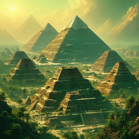 Egyptian Gods Dreaming in Lush Green Egypt