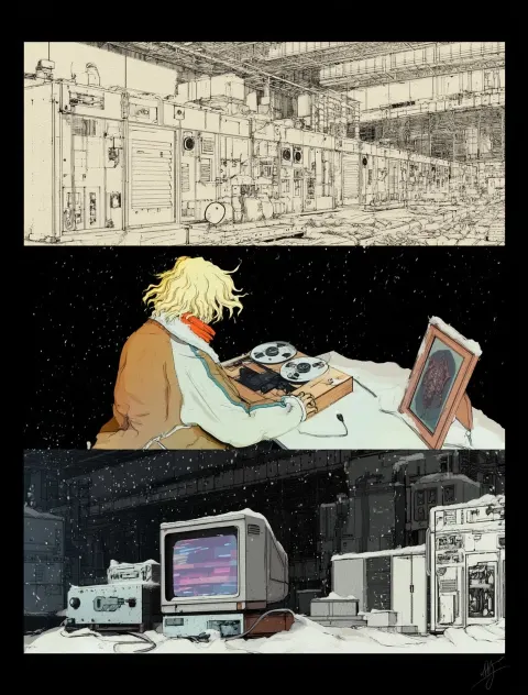 We see a place that looks like an improvised laboratory, located inside a nuclear power plant