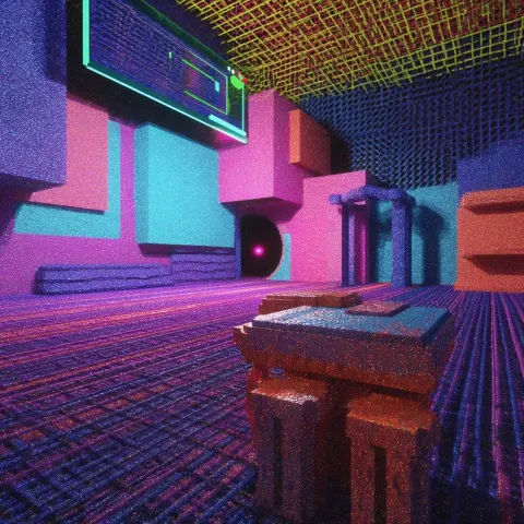Internet Core, 90s, fantasy, weird, pixels, Dream Core, glitter, 3D, polygons, rough graphics