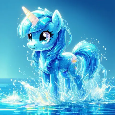 Translucent Water Pony in Charming Pixels