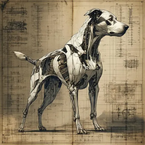 Fantasy Dog Anatomy in Technical Illustration