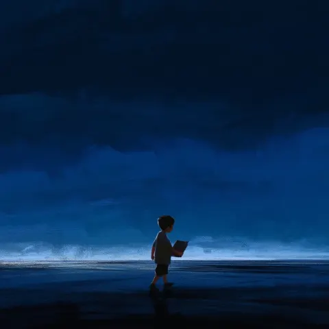 A cinematic, highly detailed animation-style shot. The scene is dim