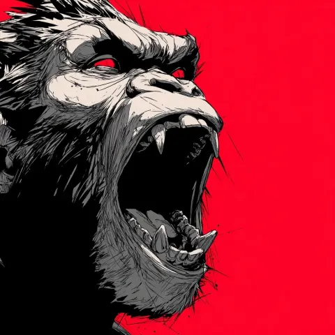 Enraged demonic ape