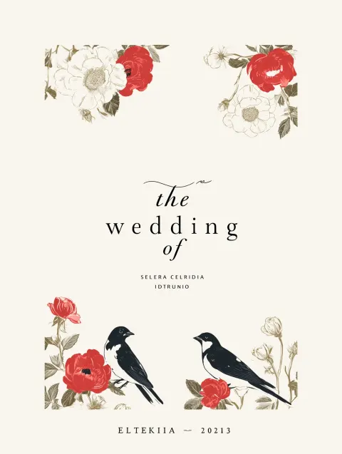 A gothic-inspired Medieval wedding invitation for two