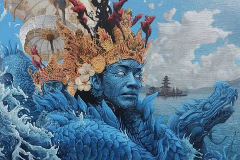 Photorealistic Devi Danu water Bali gods