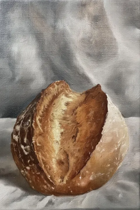Brazilian wheat bread, oil painting