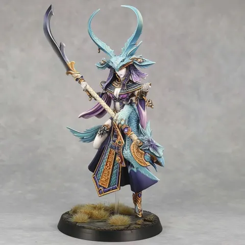 Female aos dragon faction warrior, white skin, egyptian theme