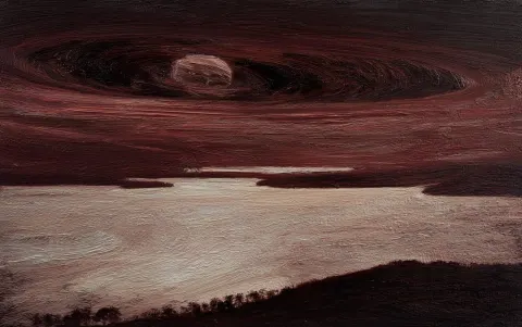The infinite cosmos, crude oilpaint brushstrokes, painting by Takashi Murakami and Caravaggio and Ro
