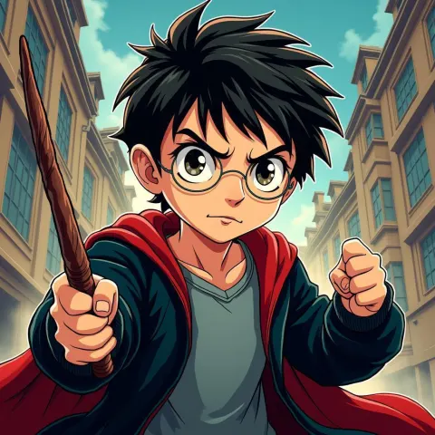 Bruce Campbell as Harry Potter in Manga
