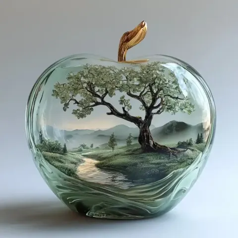 Hyper Realistic Glass Apple