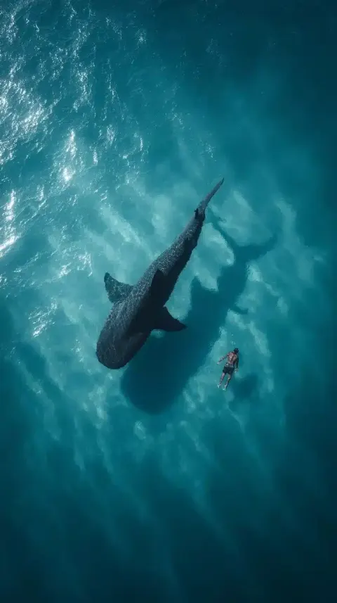 Realistic Shark Stalking Swimmer 2
