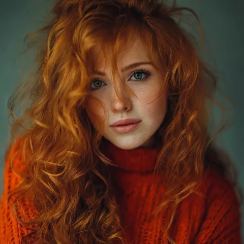 Beautiful Redhead with Green Eyes