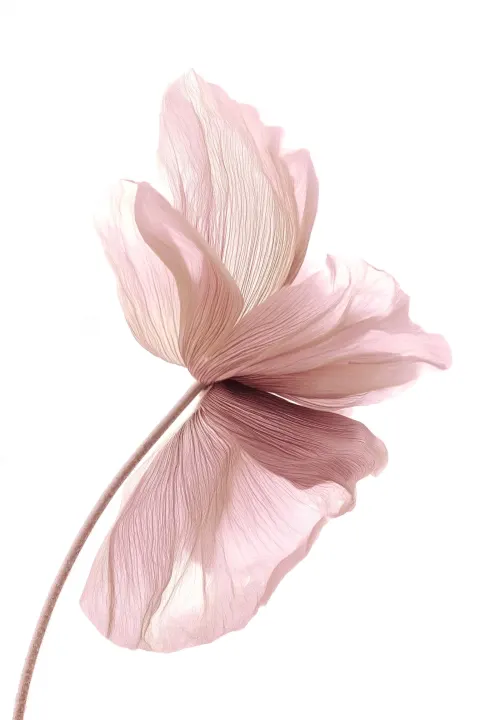 Macro shot of a pink flower, close-up, translucent petals, natural texture