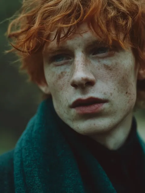 Attractive male elf with red hair, photo by paolo roversi