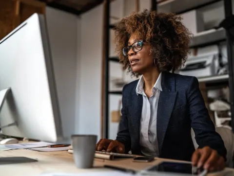 Executive woman working computer