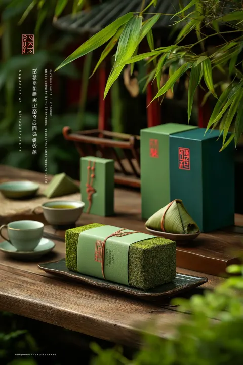 Zongzi Gift Box Packaging in a Bamboo Grove
