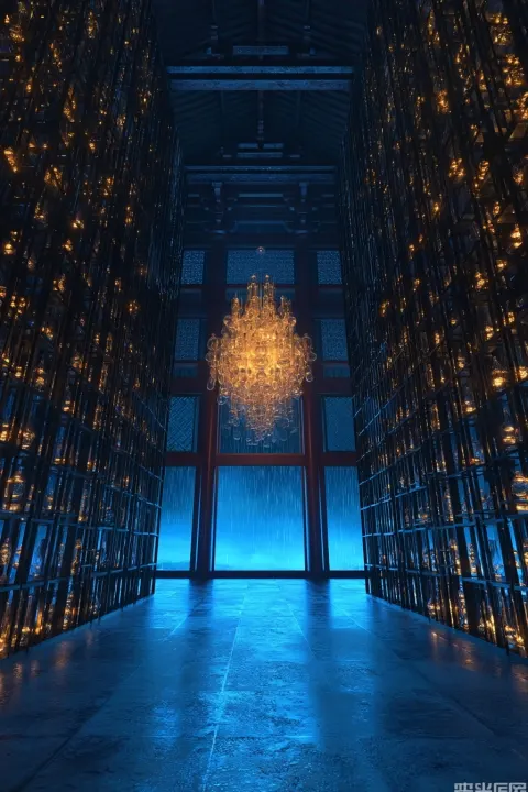 Tang Dynasty Pavilion Hall with Glass Lamps