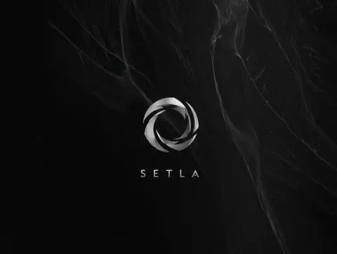 ▎ "SETLA" Logo. Black (#191F28) + Silver (#C0C5CE) monotone. Automation settlement platform. Minimal