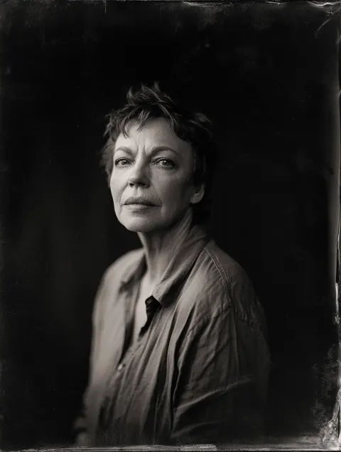 A portrait of a woman on wetplate collodion tintype
