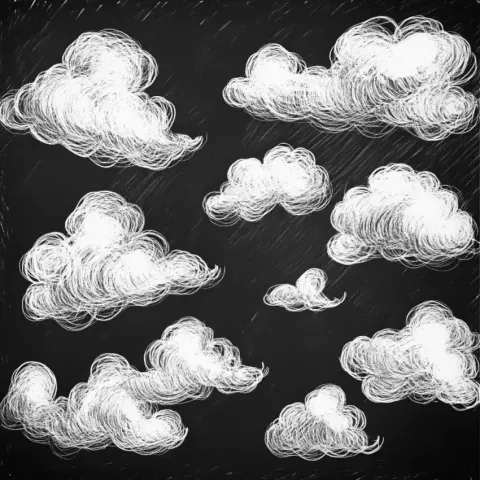Scribble Clouds Illustration