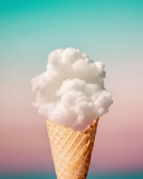 Cloud in the cone against gradient sky background
