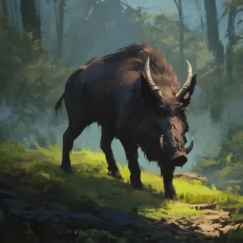 Dungeons and Dragons monster art of an undead boar