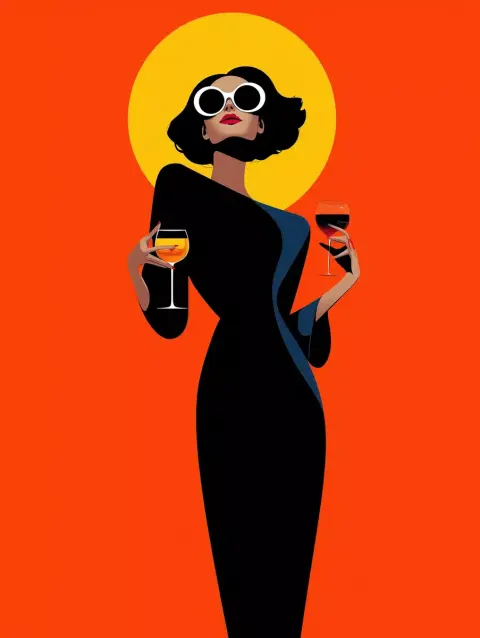 Elegant Woman With Wine 2