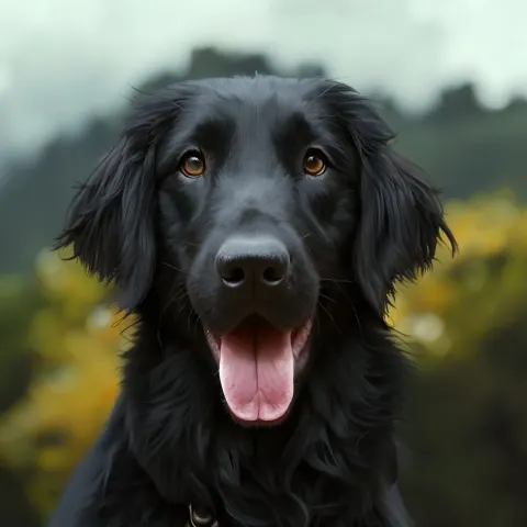 Cute Cartoon flatcoated retriever