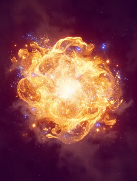 High-quality macro shot of a single, swirling magical effect