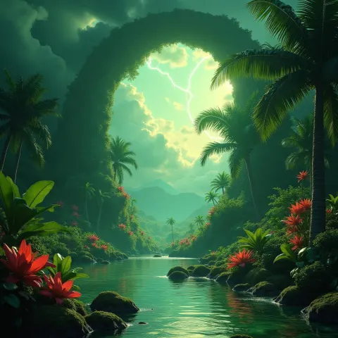 Enchanted Amazon Portal to Glowing Atlantis