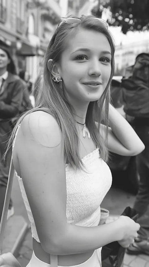Street photography beautiful woman Paris