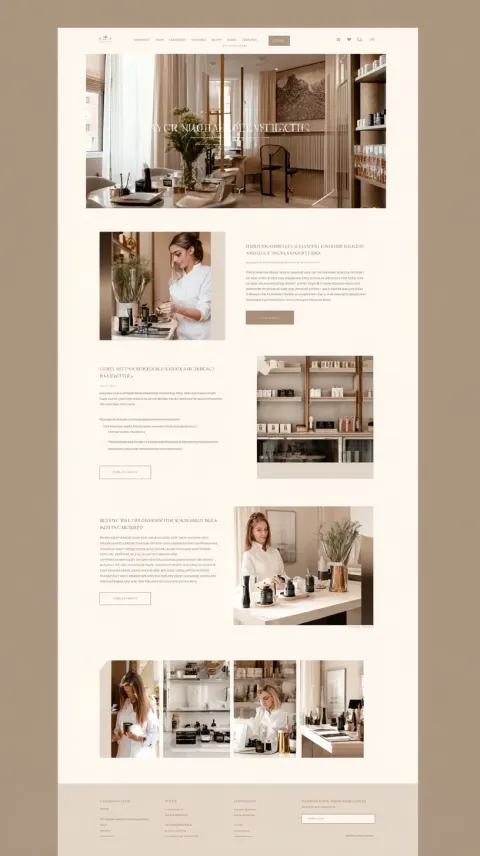 Website for an aesthtic clinic, beige colors