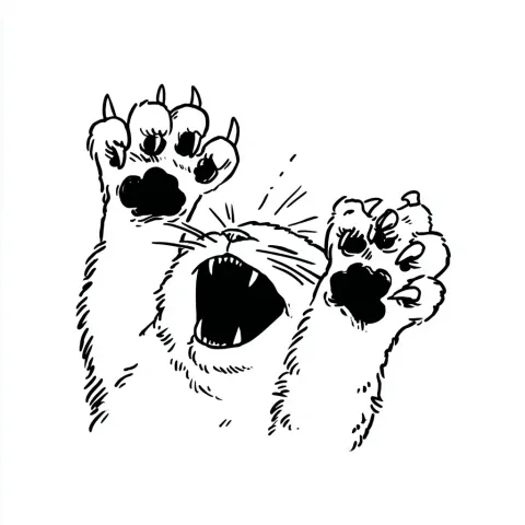 Illustration of cat scratch claw