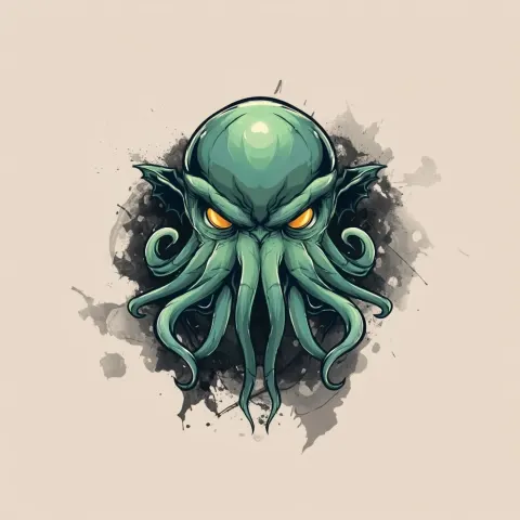 Chuthulu head graphic design, simple graphic