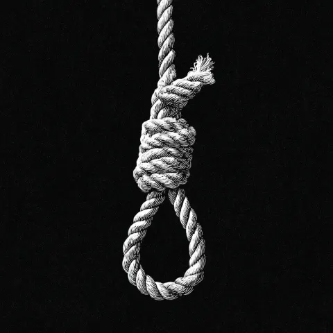 Black and white logo of a noose rope