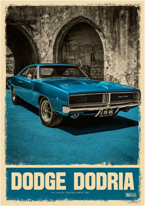 Minimalist poster design with the text "dodge doria"