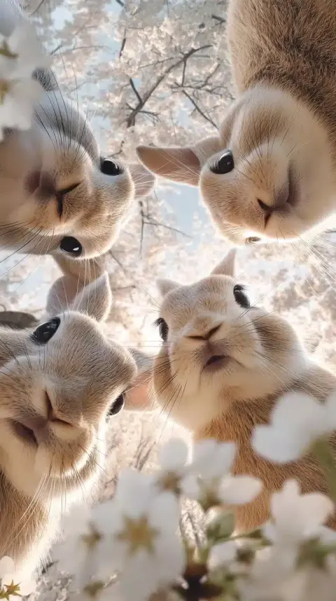 Rabbits Among Cherry Blossoms 2