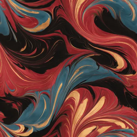Abstract ebru marbling texture, ink on water surface, fluid sinuous bands