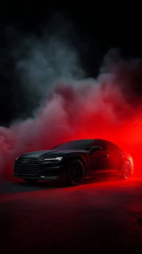 Key visual cho thư mời VIP. Theme trừu tượng về xe Audi S6. Các yếu tố liên quan bao gồm màu đen