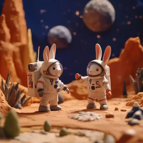 Claymation Bunnies On Mars