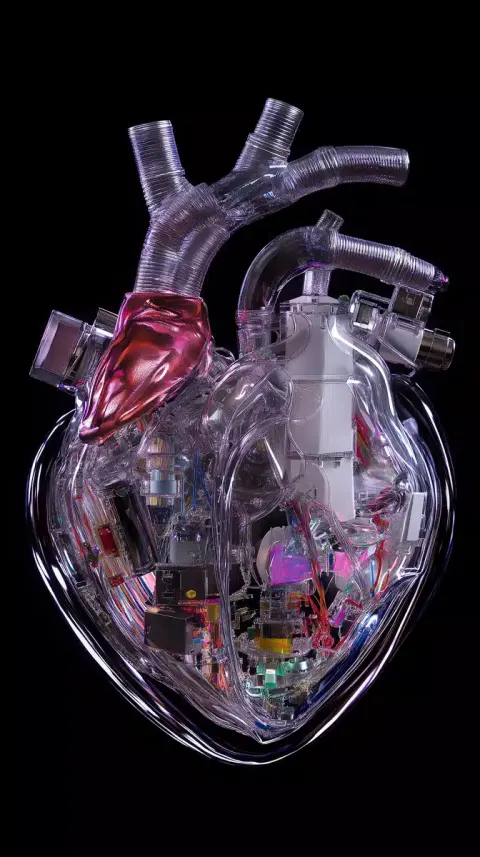 Technological Heart Sculpture