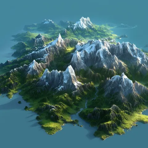 Mountain range geographic map.
