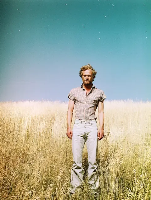 Photo taken on portrait 400 film stock, male model
