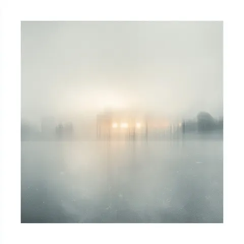 Contemporary abstract art inspired by Japanese washi, soft luminous gradient, blurred light forms