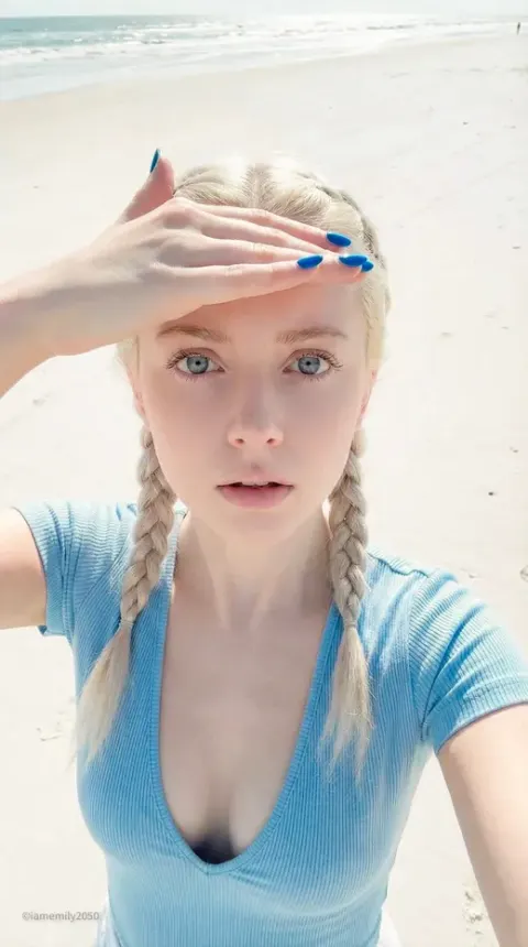 Porcelain Doll Beach High-Angle Selfie