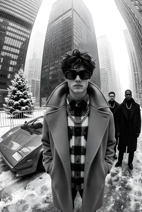 Snow City Black & White Street Fashion Editorial