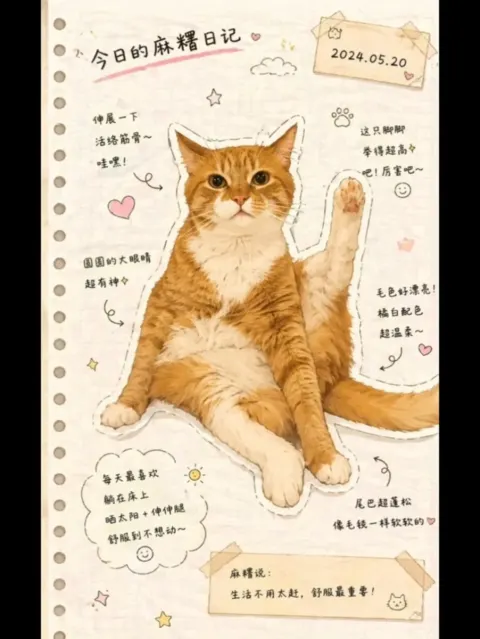 Japanese Journal Style Cat Diary