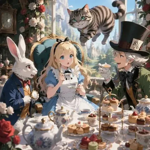 Anime Alice Wonderland Tea Party