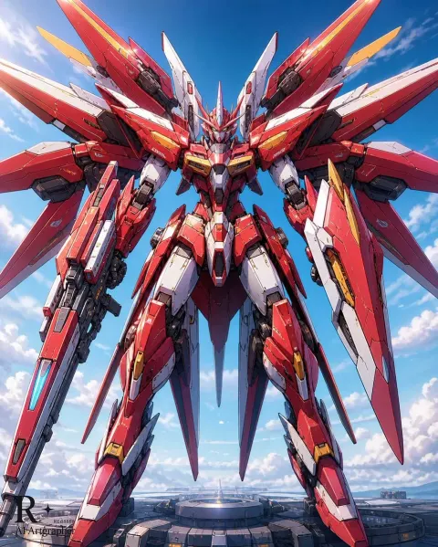 Crimson Winged Giant Mecha